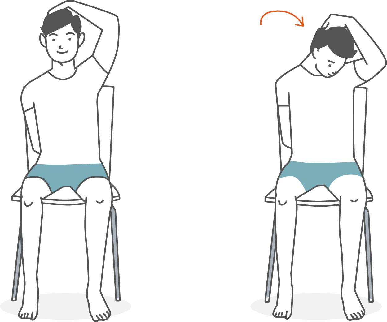 ①首のストレッチ